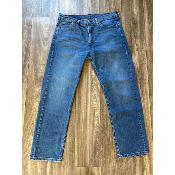Levis 505 Jeans Men's W36 X L30 Regular Fit Straight Leg Denim Blue - Picture 1 of 9